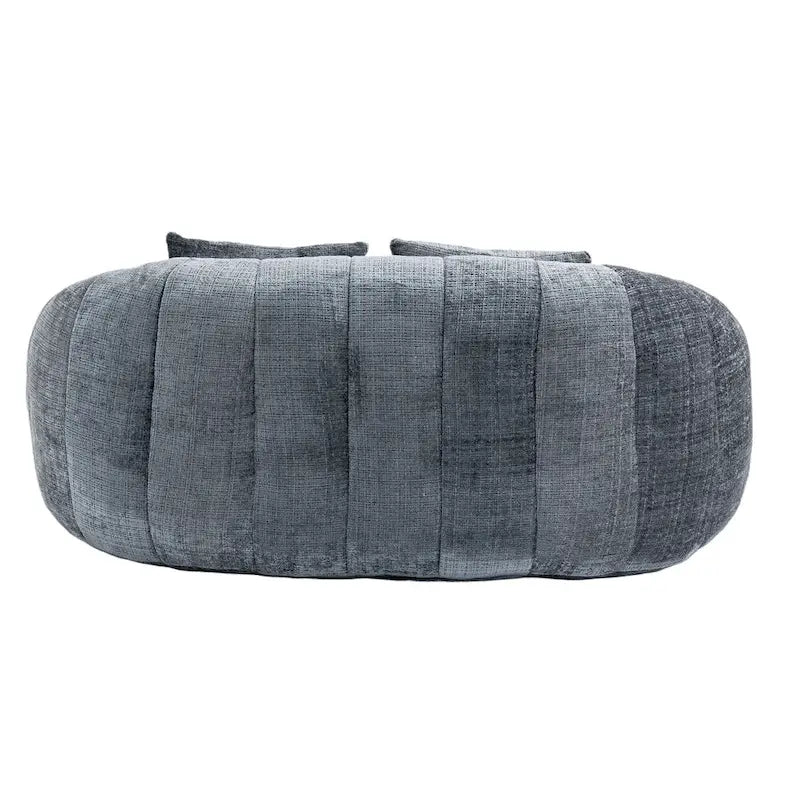Fauteuil de salon Loveseat surdimensionné gris en chenille rembourré de mousse avec accoudoirs