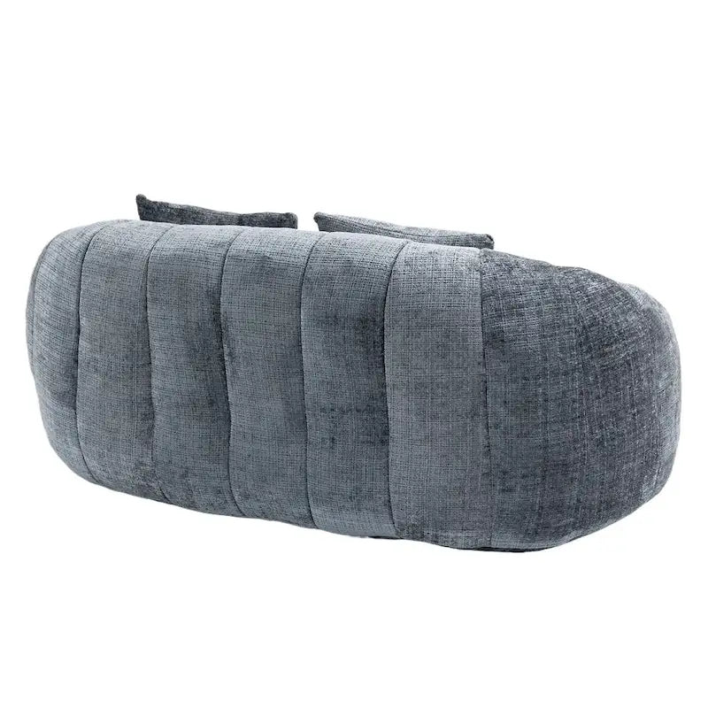 Fauteuil de salon Loveseat surdimensionné gris en chenille rembourré de mousse avec accoudoirs