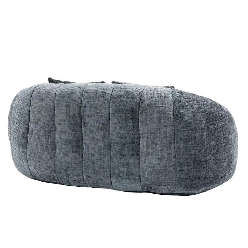 Fauteuil de salon Loveseat surdimensionné gris en chenille rembourré de mousse avec accoudoirs