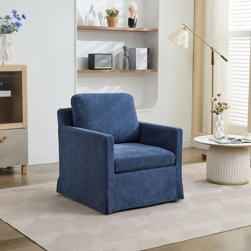 Fauteuil d'appoint pivotant en chenille avec coussin de dossier amovible