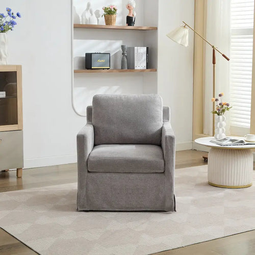 Fauteuil d'appoint pivotant en chenille avec coussin de dossier amovible