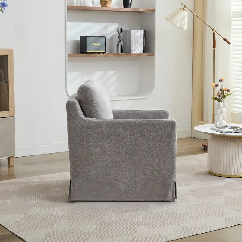 Fauteuil d'appoint pivotant en chenille avec coussin de dossier amovible