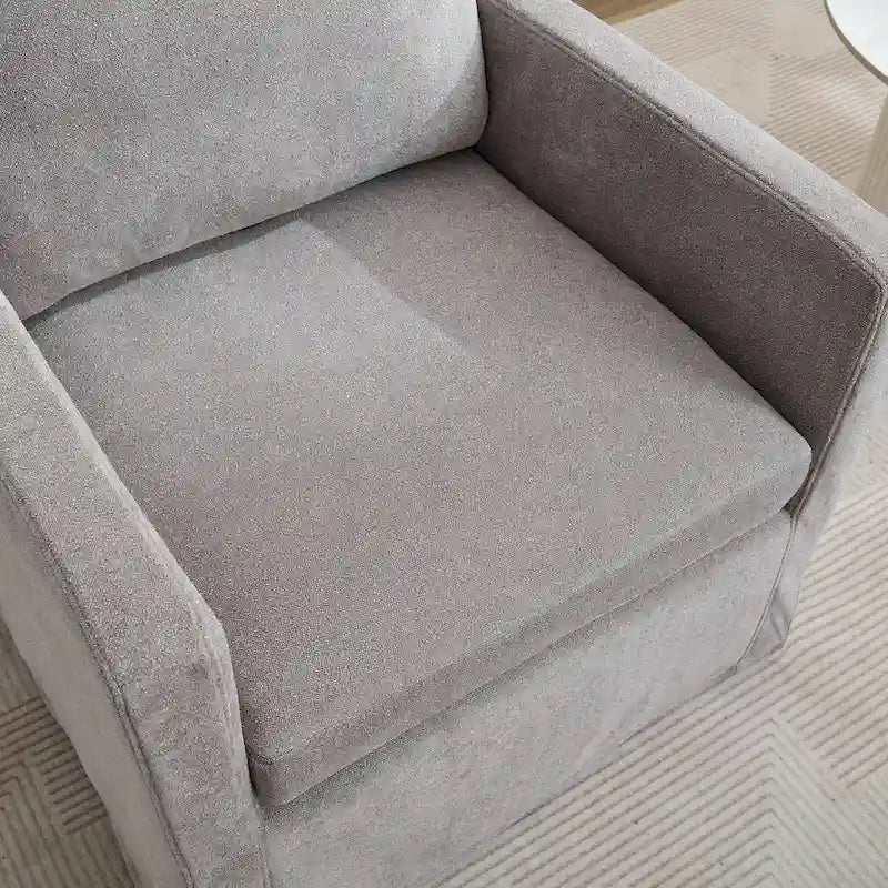 Fauteuil d'appoint pivotant en chenille avec coussin de dossier amovible