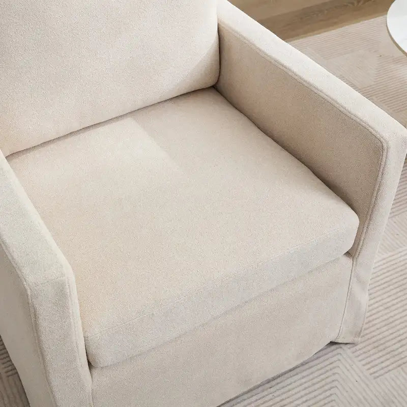 Fauteuil d'appoint pivotant en chenille avec coussin de dossier amovible