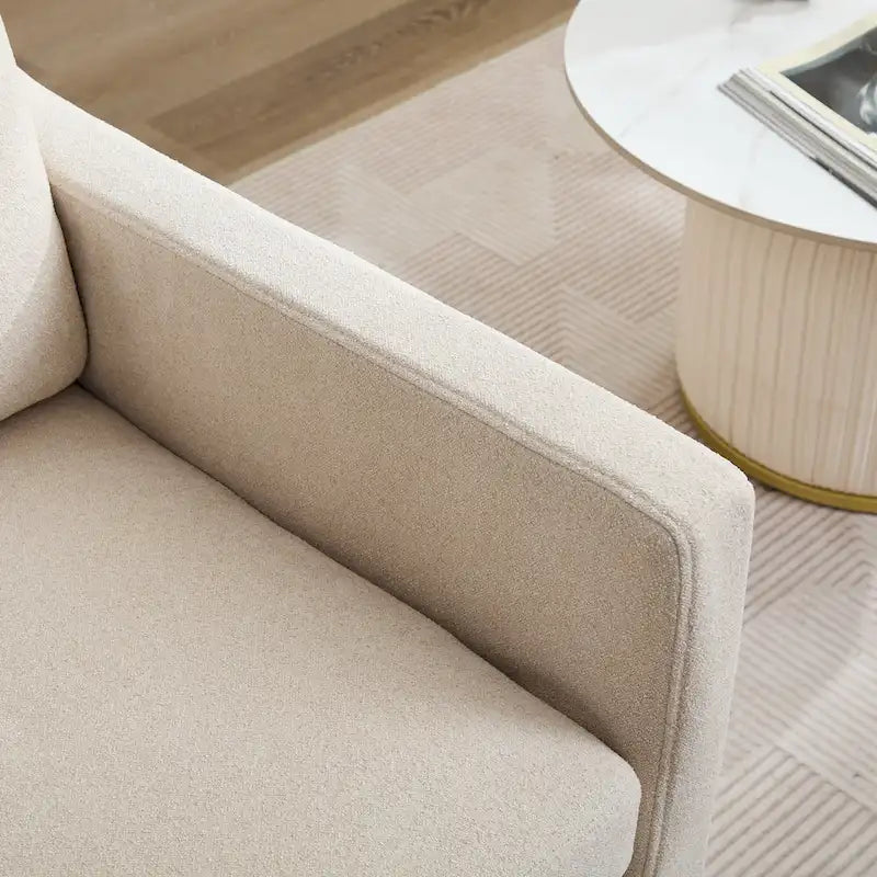 Fauteuil d'appoint pivotant en chenille avec coussin de dossier amovible