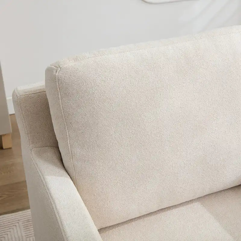 Fauteuil d'appoint pivotant en chenille avec coussin de dossier amovible