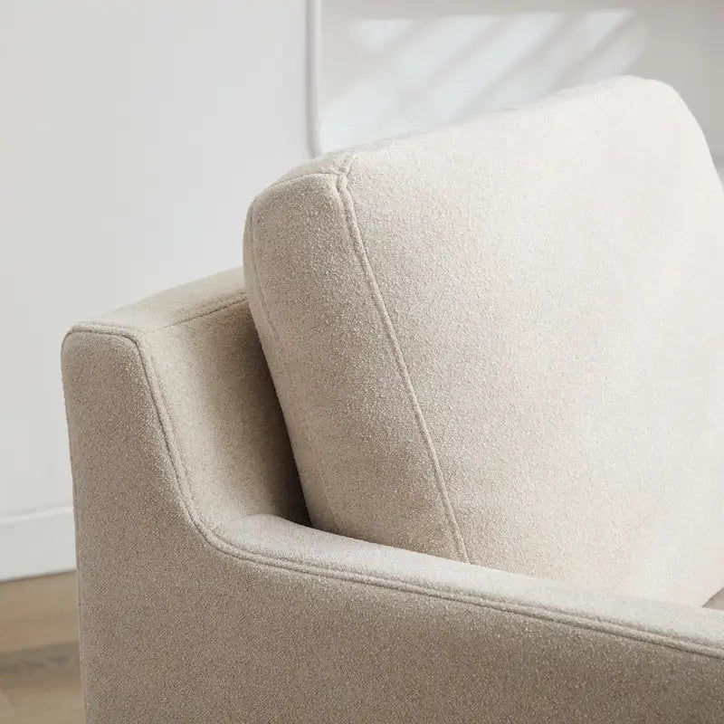 Fauteuil d'appoint pivotant en chenille avec coussin de dossier amovible