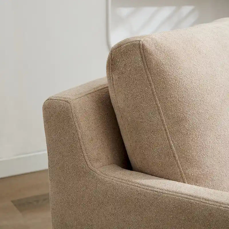Fauteuil d'appoint pivotant en chenille avec coussin de dossier amovible