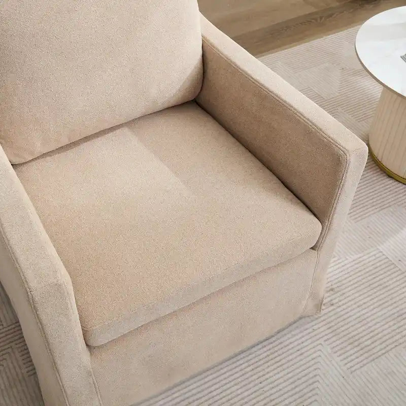 Fauteuil d'appoint pivotant en chenille avec coussin de dossier amovible