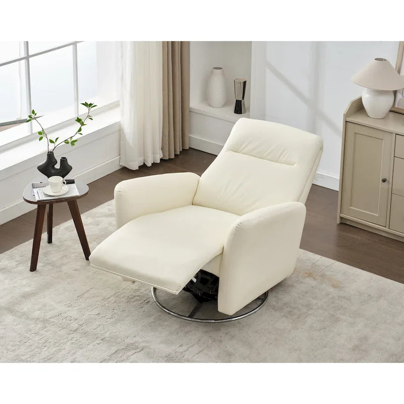 Fauteuil inclinable électrique pivotant et coulissant en similicuir avec port USB