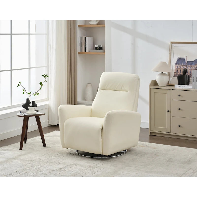 Fauteuil inclinable électrique pivotant et coulissant en similicuir avec port USB