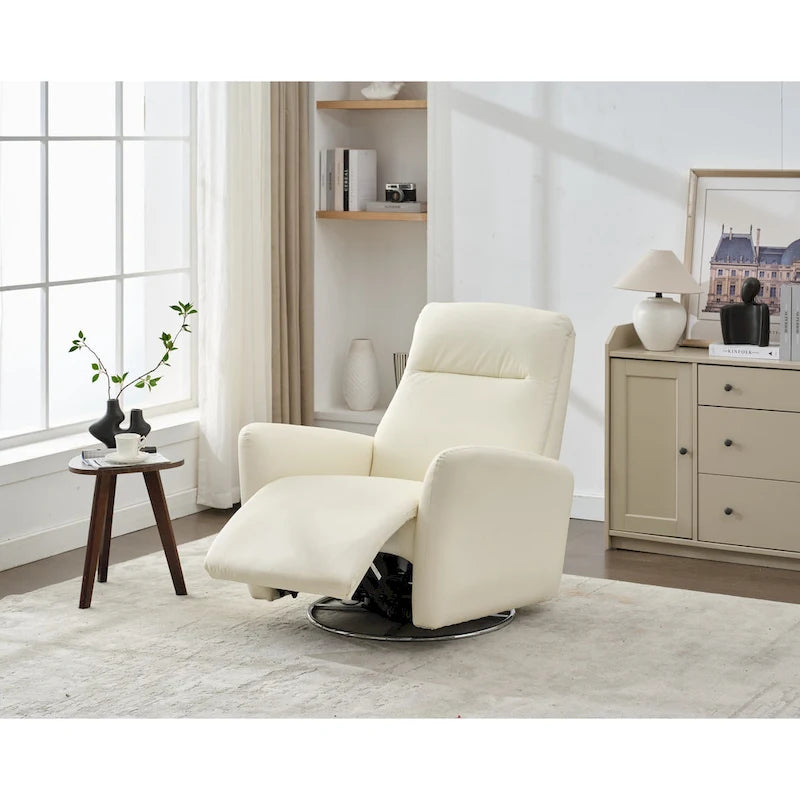 Fauteuil inclinable électrique pivotant et coulissant en similicuir avec port USB