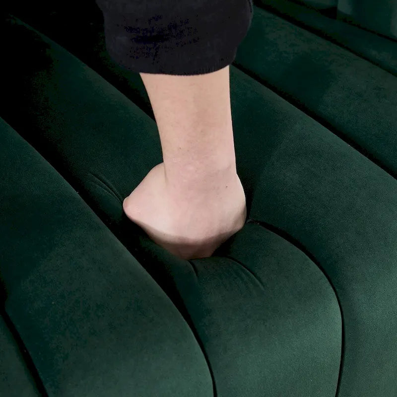 Fauteuil d'appoint pivotant en velours capitonné avec rotation à 360°