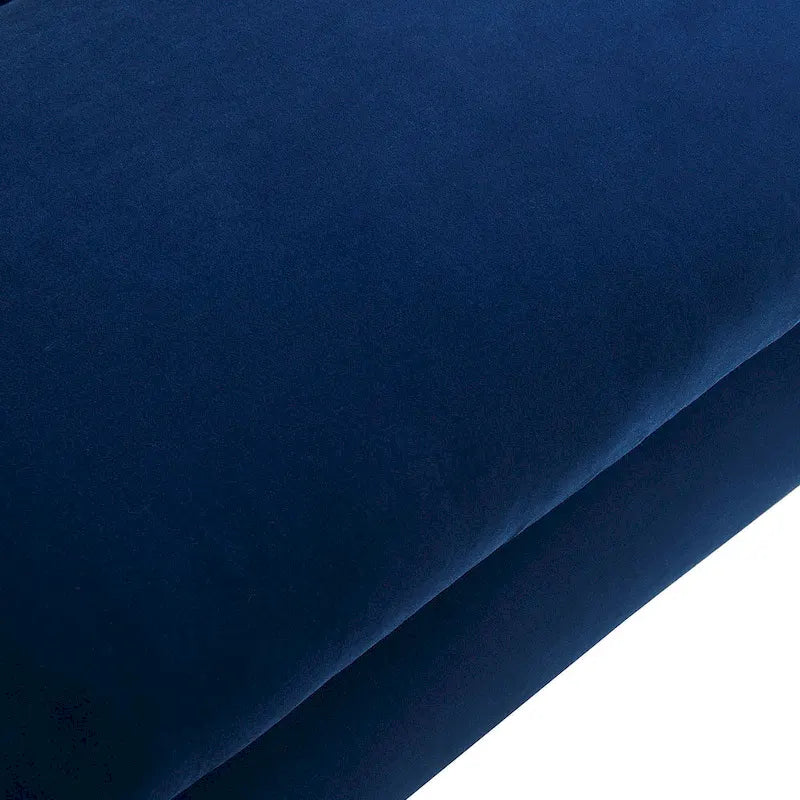 Causeuse rembourrée avec revêtement en velours chenille bleu gris