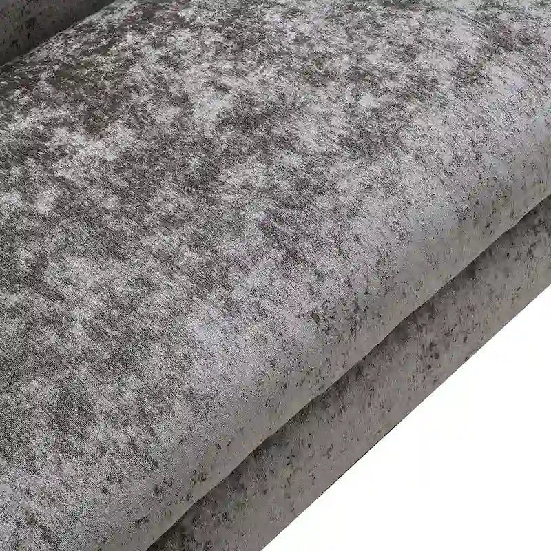 Causeuse rembourrée avec revêtement en velours chenille bleu gris