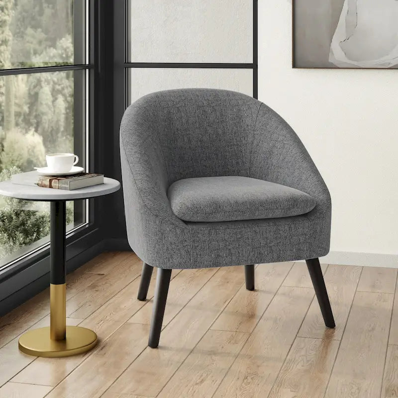 Fauteuil d'appoint incurvé Mid-Century Modern avec coussin d'assise amovible
