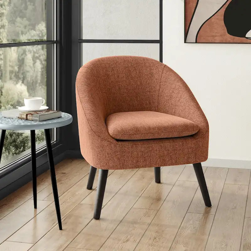 WYNDENHALL Bonita 27 inch Wide Irregular Mid Century Modern Accent Chair - 26.6 D x 26.8 W x 31.5 H