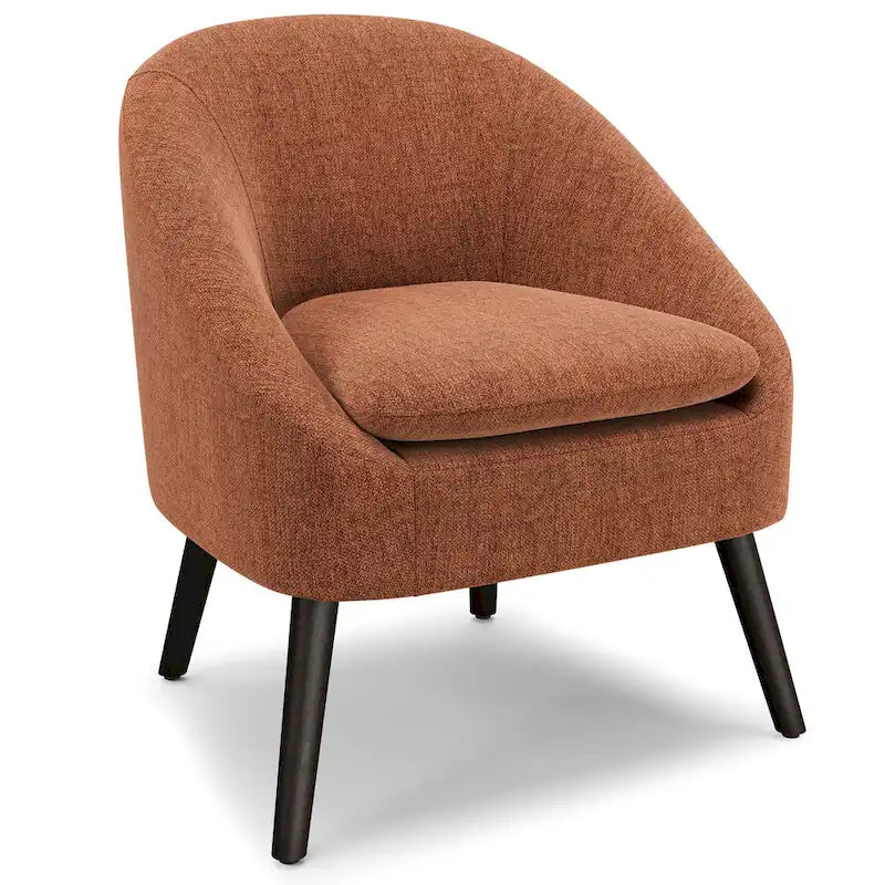 Fauteuil d'appoint incurvé Mid-Century Modern avec coussin d'assise amovible