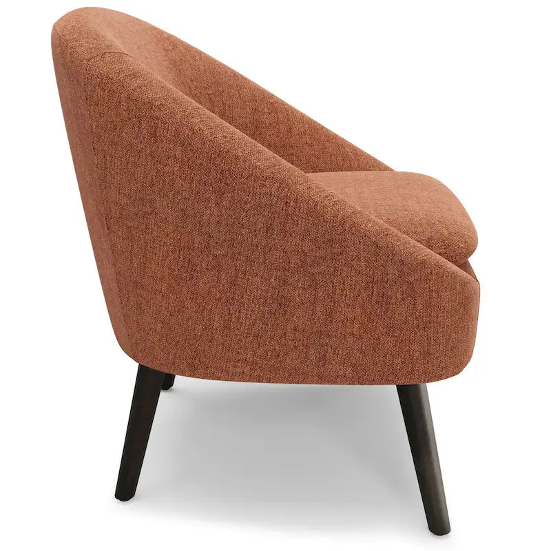 Fauteuil d'appoint incurvé Mid-Century Modern avec coussin d'assise amovible