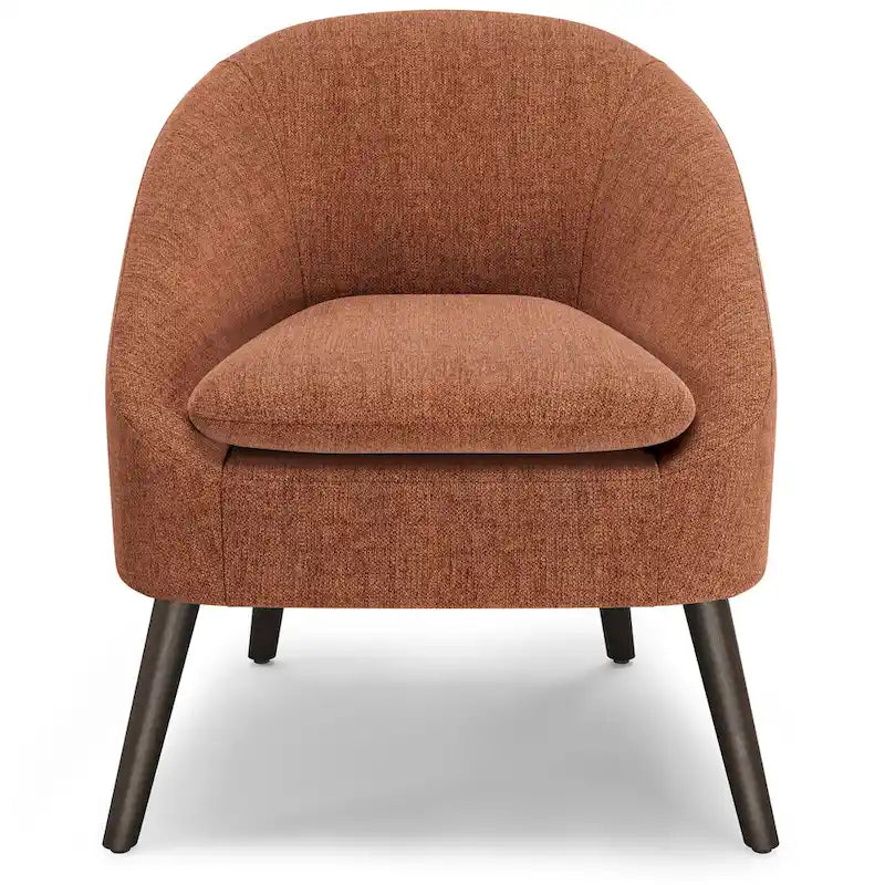 Fauteuil d'appoint incurvé Mid-Century Modern avec coussin d'assise amovible