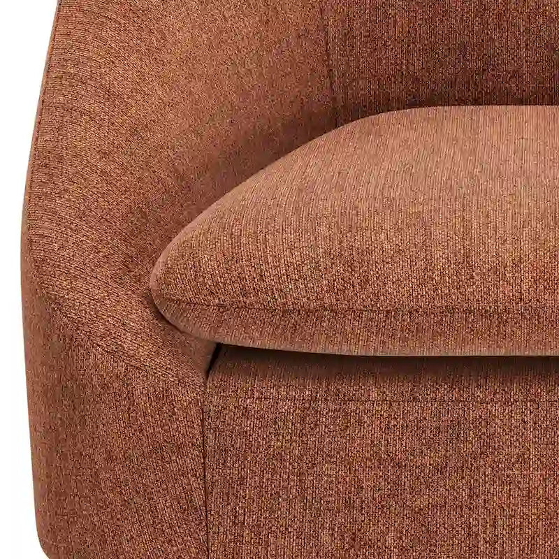 Fauteuil d'appoint incurvé Mid-Century Modern avec coussin d'assise amovible