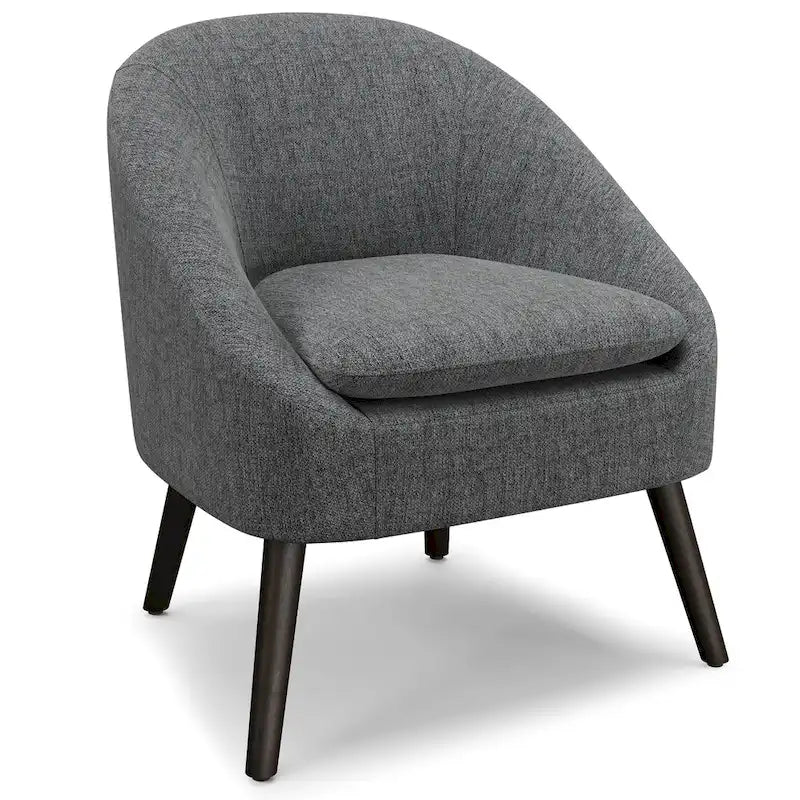Fauteuil d'appoint incurvé Mid-Century Modern avec coussin d'assise amovible