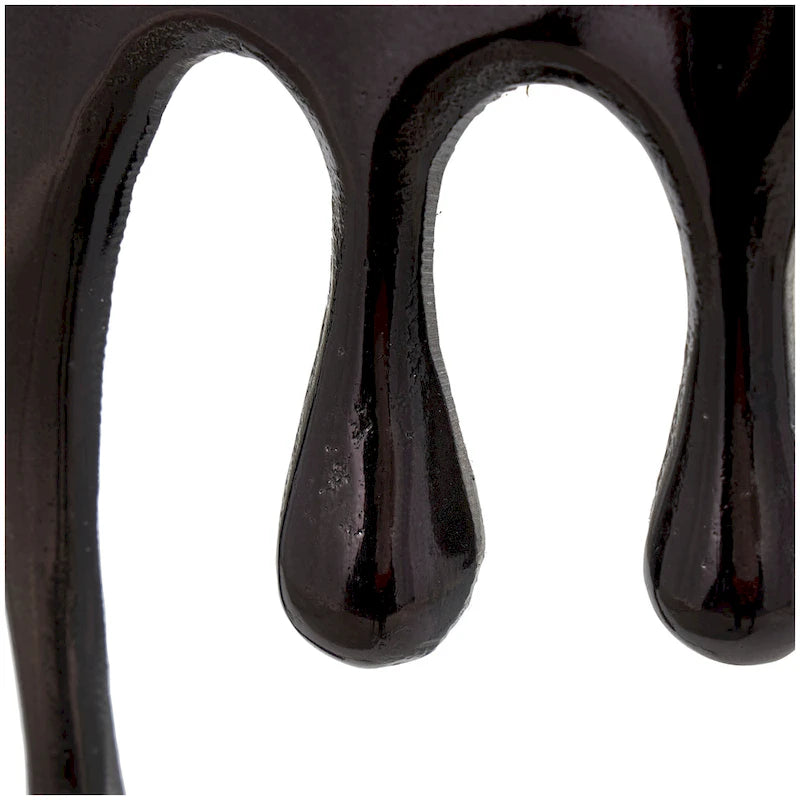 Table d'appoint en métal au design Drip Melting avec plateau en verre trempé, or