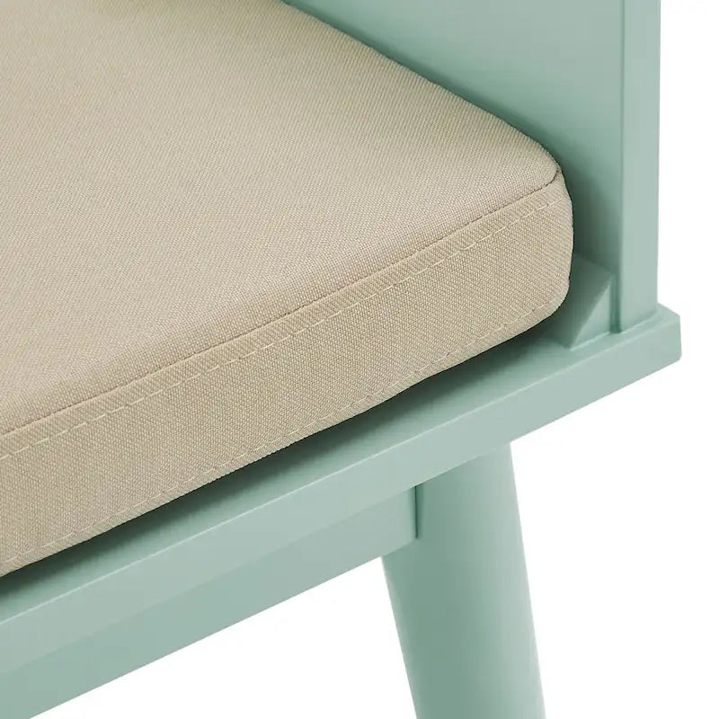 Banc d'entrée Mid-Century Modern avec tiroir et assise rembourrée