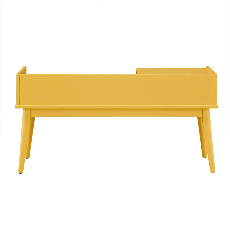Banc d'entrée Mid-Century Modern avec tiroir et assise rembourrée