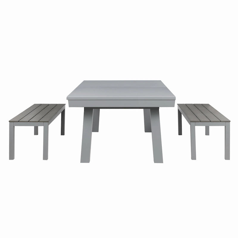 Billard Ardoise Contemporain avec Banquette, Fini Gris Ciment