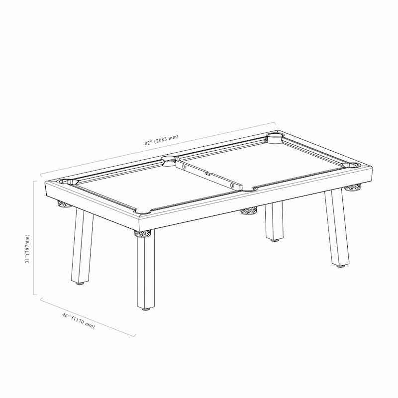 Billard Ardoise Contemporain avec Banquette, Fini Gris Ciment