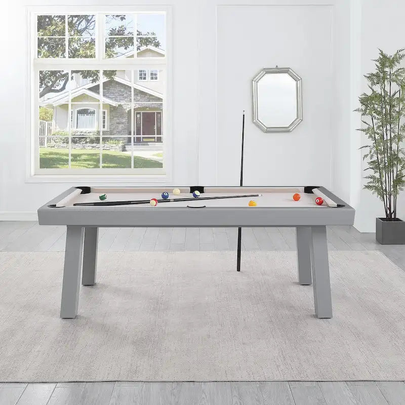 Billard Ardoise Contemporain avec Banquette, Fini Gris Ciment