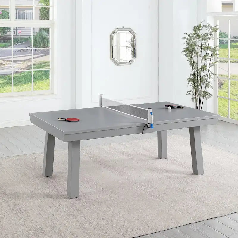 Billard Ardoise Contemporain avec Banquette, Fini Gris Ciment
