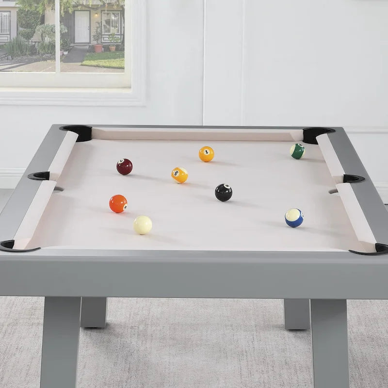 Billard Ardoise Contemporain avec Banquette, Fini Gris Ciment