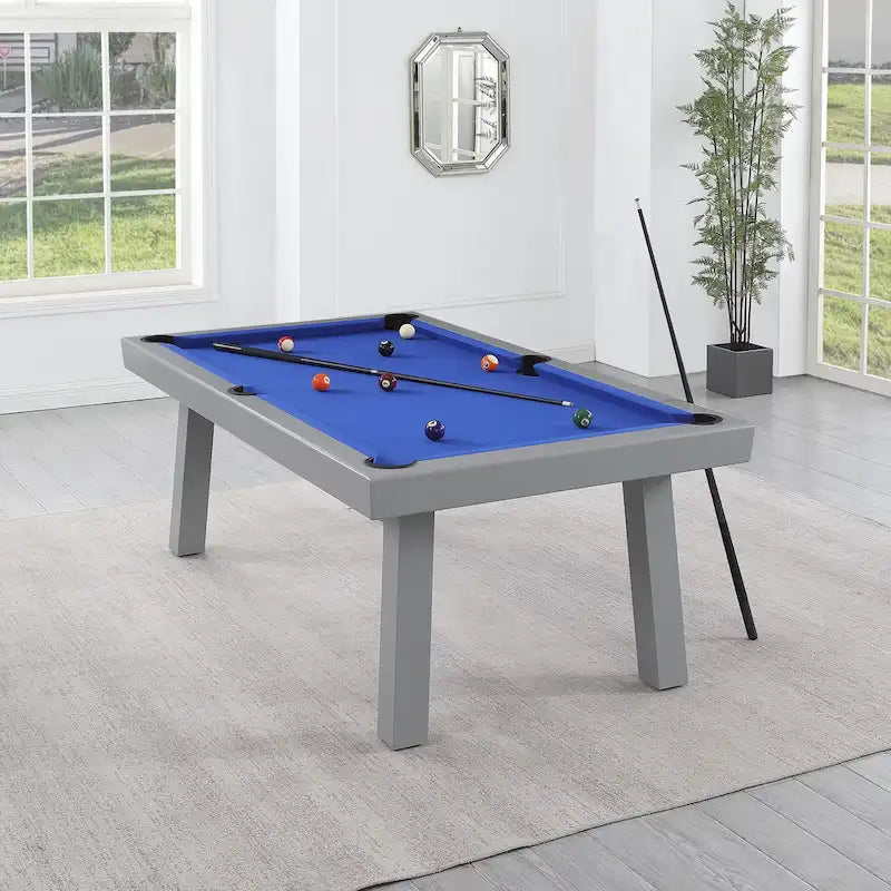Billard Ardoise Contemporain avec Banquette, Fini Gris Ciment