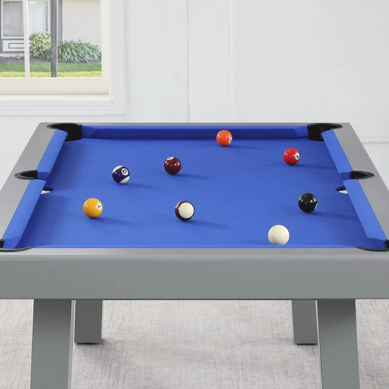 Billard Ardoise Contemporain avec Banquette, Fini Gris Ciment
