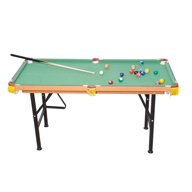 Table de billard de piscine pliable et compacte avec surface en molleton vert