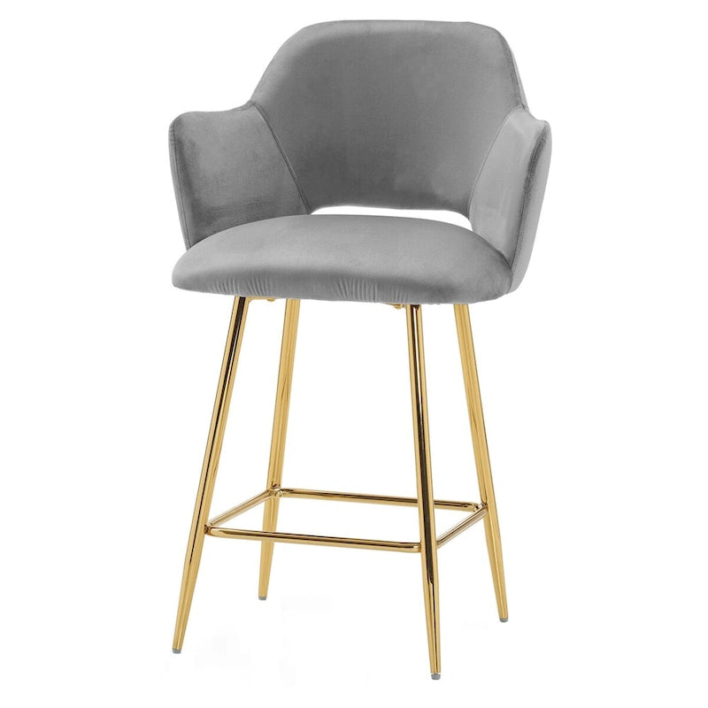 Fauteuil d'appoint rembourré en velours avec pieds en métal doré rose gris noir