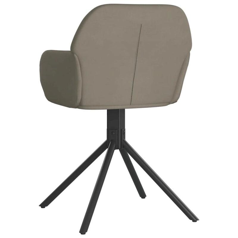 Chaise de salle à manger pivotante en velours avec accoudoirs et pieds métalliques, rotation à 360°