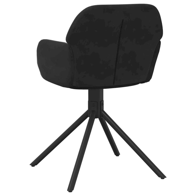 Chaise de salle à manger pivotante en velours avec accoudoirs et pieds métalliques, rotation à 360°