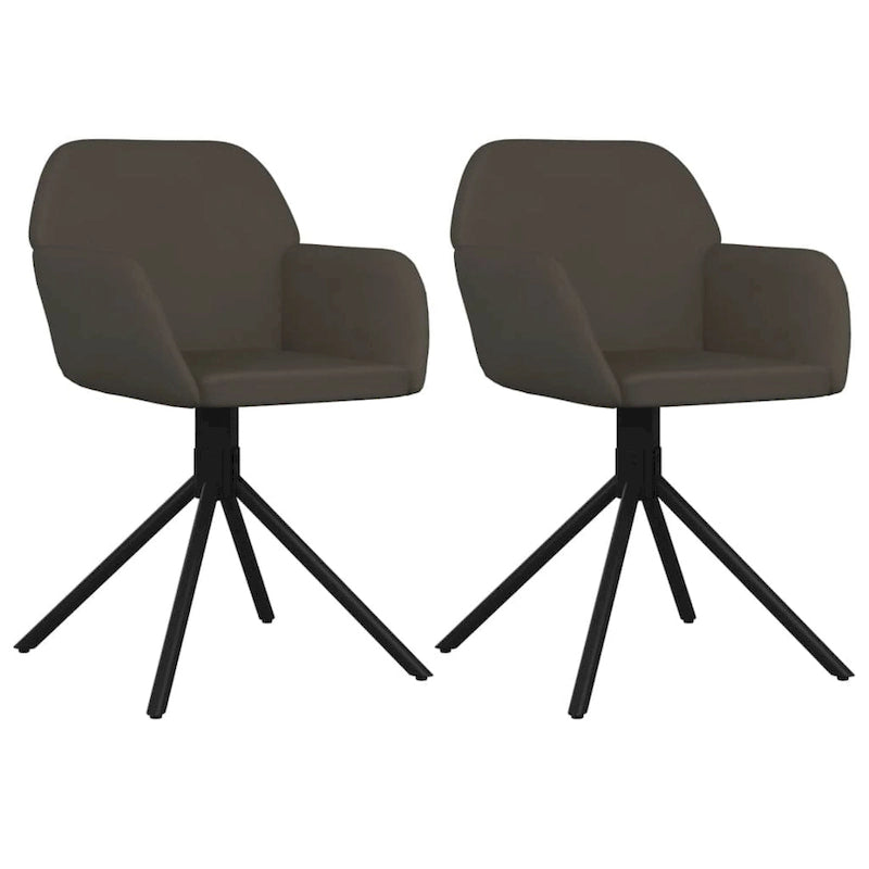 Chaise de salle à manger pivotante en velours avec accoudoirs et pieds métalliques, rotation à 360°
