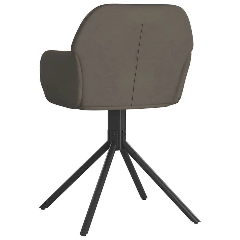Chaise de salle à manger pivotante en velours avec accoudoirs et pieds métalliques, rotation à 360°
