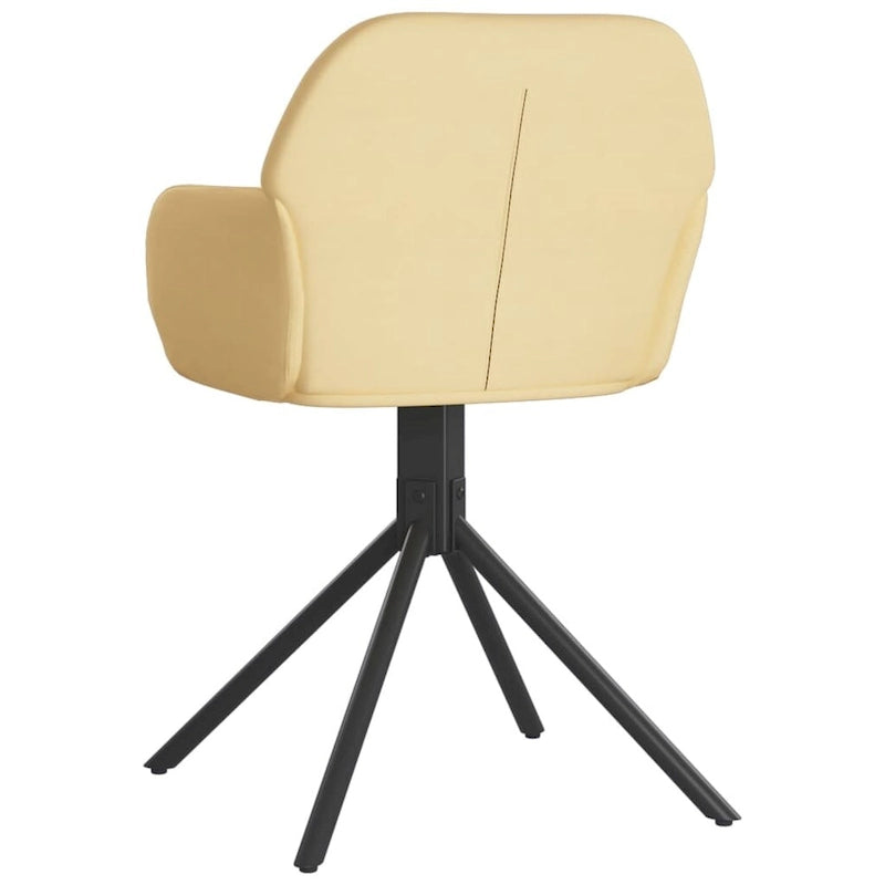 Chaise de salle à manger pivotante en velours avec accoudoirs et pieds métalliques, rotation à 360°