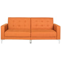 Canapé convertible pliant 2 places avec pieds en métal orange marine