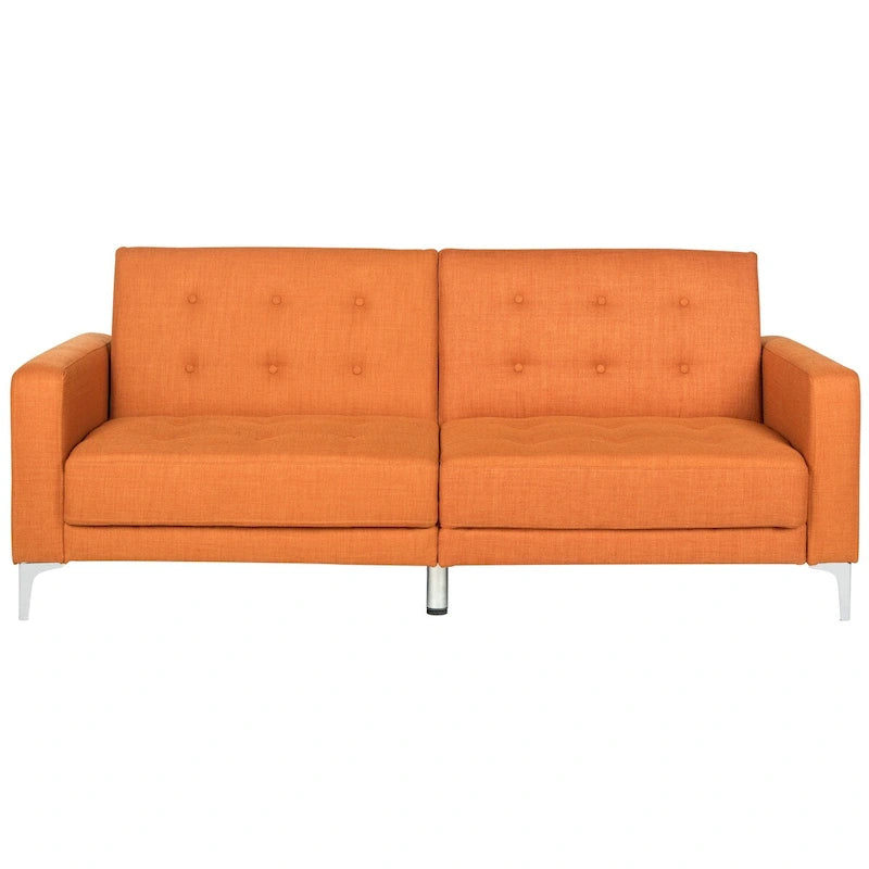 Canapé convertible pliant 2 places avec pieds en métal orange marine