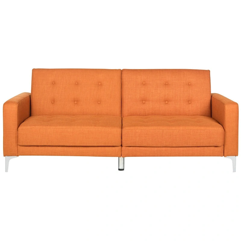 Canapé convertible pliant 2 places avec pieds en métal orange marine