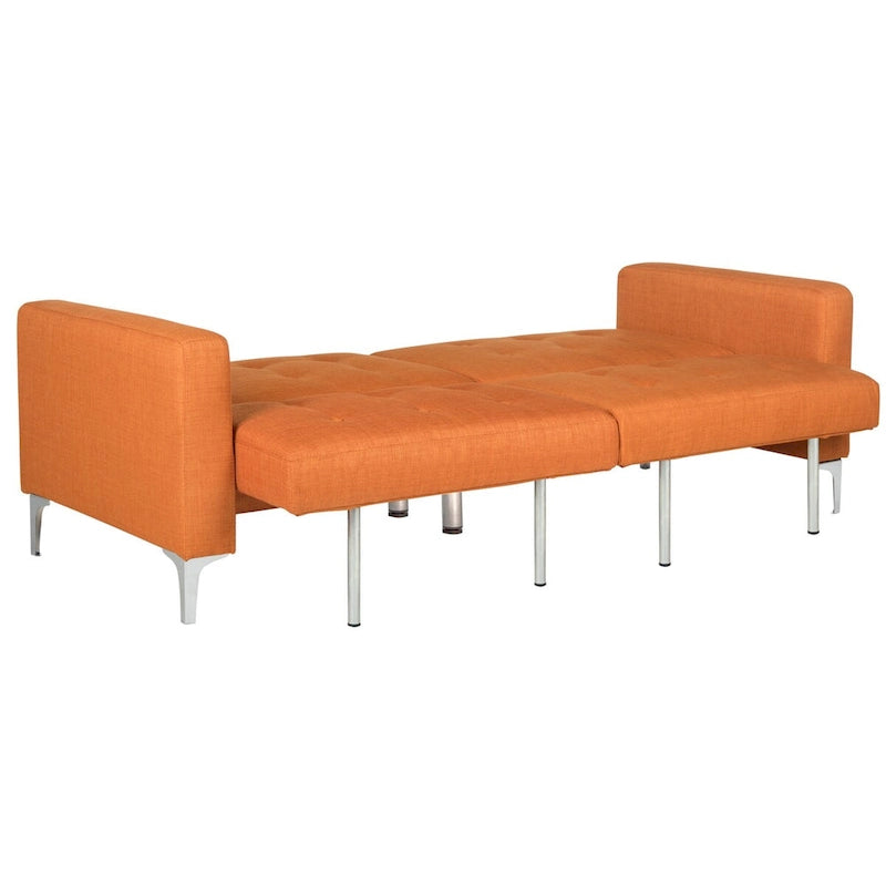 Canapé convertible pliant 2 places avec pieds en métal orange marine