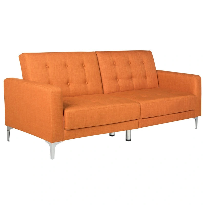 Canapé convertible pliant 2 places avec pieds en métal orange marine