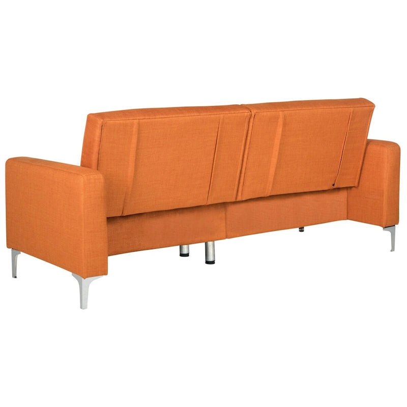 Canapé convertible pliant 2 places avec pieds en métal orange marine