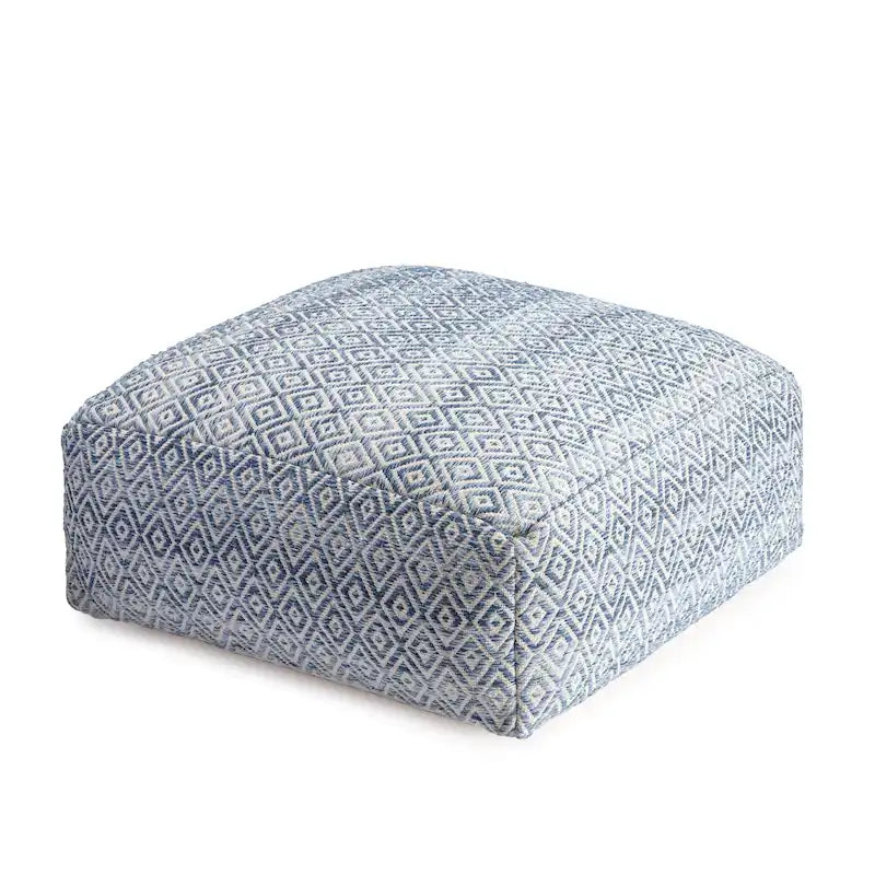 Pouf ottoman carré beige surdimensionné en mélange de coton tufté repose-pieds
